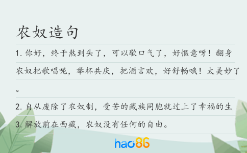 农奴造句