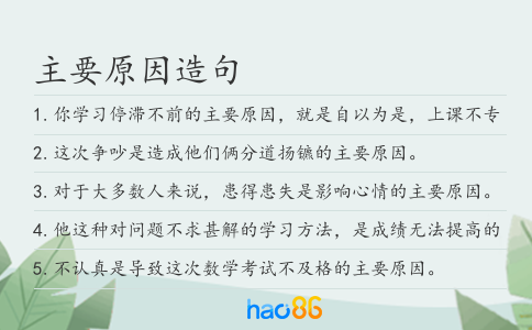 主要原因造句